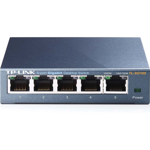 TP-LINK TL-SG105 5-Port 10/100/1000Mbps Desktop Gigabit Steel Cased Switch