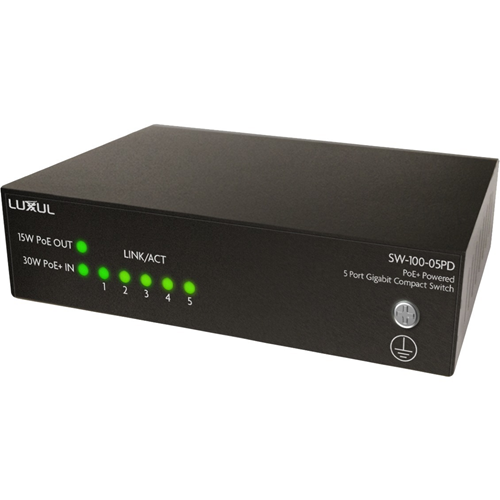 Luxul 5 Port Gb Multi-Mount Switch w/ PD Power